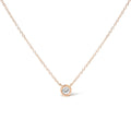 10K Rose Gold 3/10 Carat Round Brilliant-Cut Diamond Modern Bezel-Set Solitaire 16"-18" Pendant Necklace (H-I Color, SI2-I1 Clarity)
