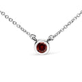 14K White Gold 1/2 Cttw Red Lab Grown Diamond Bezel-Set Solitaire 18" Pendant Necklace (Red Color, VS1-VS2 Clarity)
