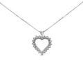 .925 Sterling Silver 1/4 Cttw Miracle Set Diamond Open Heart 18" Pendant Necklace (I-J Color, I3 Clarity)