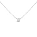 14K White Gold 1.00 Cttw Bezel Set Round Lab-Grown Diamond Solitaire 18" Pendant Necklace (F-G Color, VS1-VS2 Clarity)