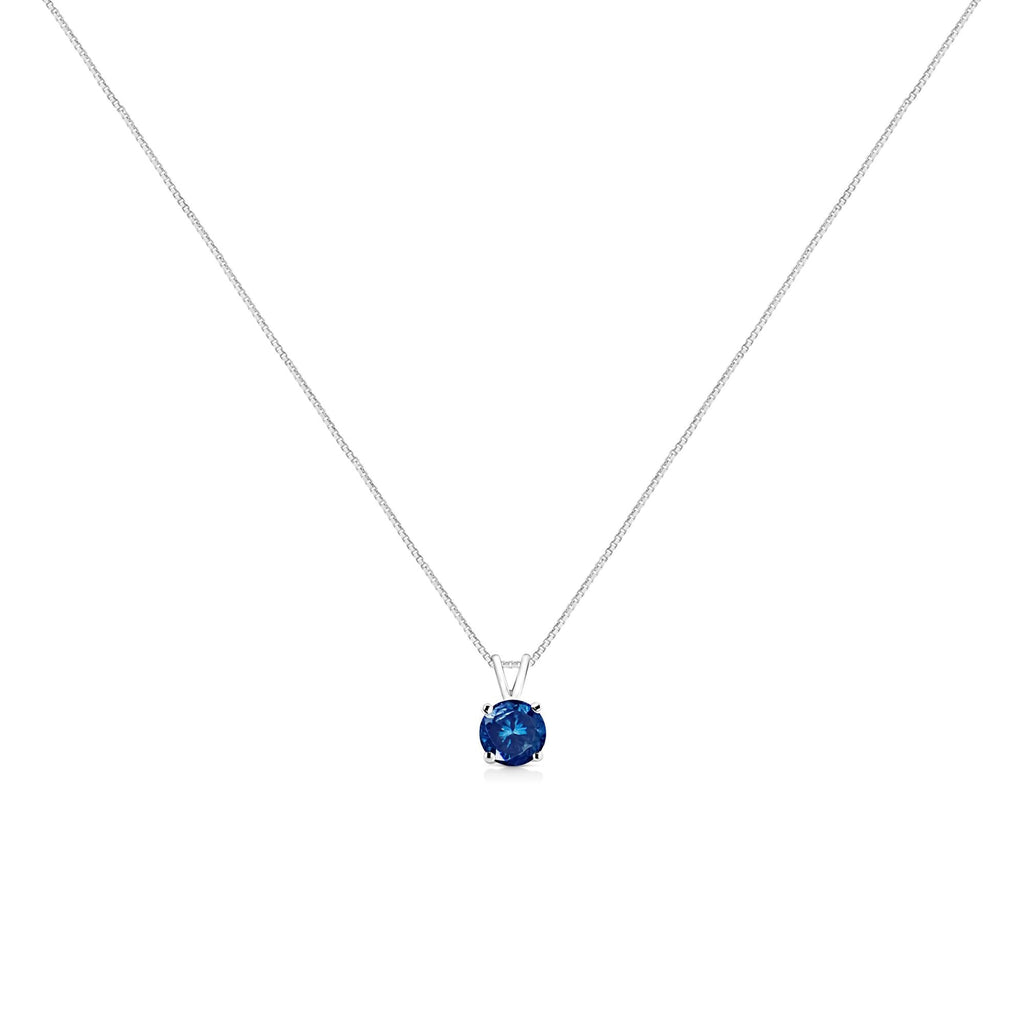 10K White Gold 1/4 Cttw Round Brilliant Cut Lab Grown Diamond 4-Prong Solitaire Pendant Necklace