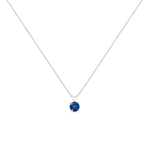 10K White Gold 1/4 Cttw Round Brilliant Cut Lab Grown Diamond 4-Prong Solitaire Pendant Necklace