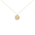 10K Yellow Gold Diamond Accent Crescent Moon Pendant Necklace