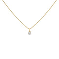 14K Yellow Gold 3/8 Cttw 3 Prong Martini Set Round Diamond Solitaire Pendant Necklace (G-H Color, SI2-I1 Clarity) - 18" Inches