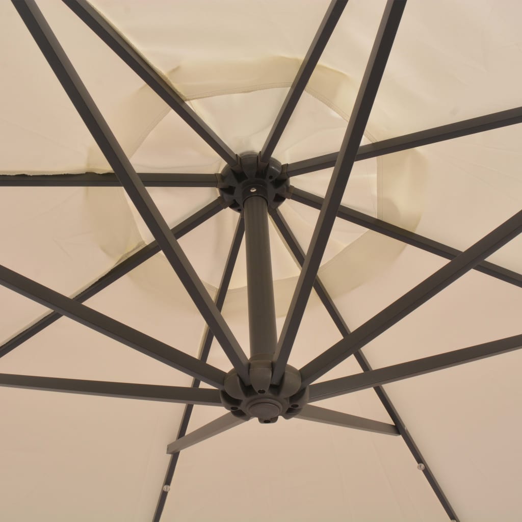 vidaXL Cantilever Umbrella Parasol with Solar LEDs Patio Umbrella Sunshade-1