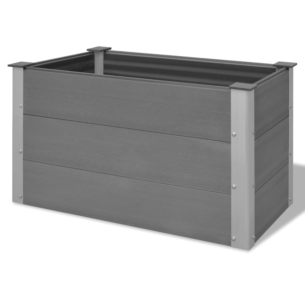 vidaXL Raised Garden Bed Raised Flower Bed with Open Bottom Plant Box Gray WPC-2