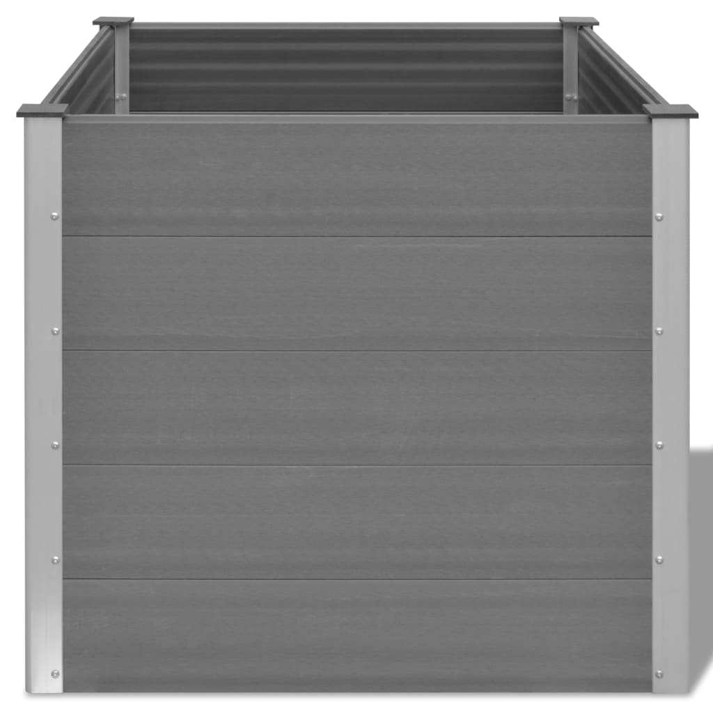 vidaXL Raised Garden Bed Raised Flower Bed with Open Bottom Plant Box Gray WPC-3