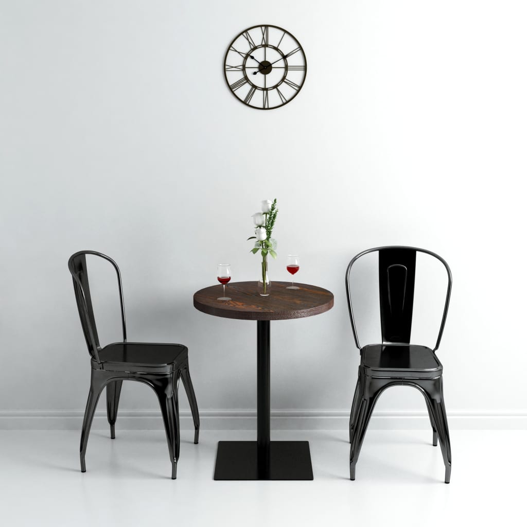 vidaXL Bistro Table Kitchen Bar Table Dining Room Table MDF and Steel Round