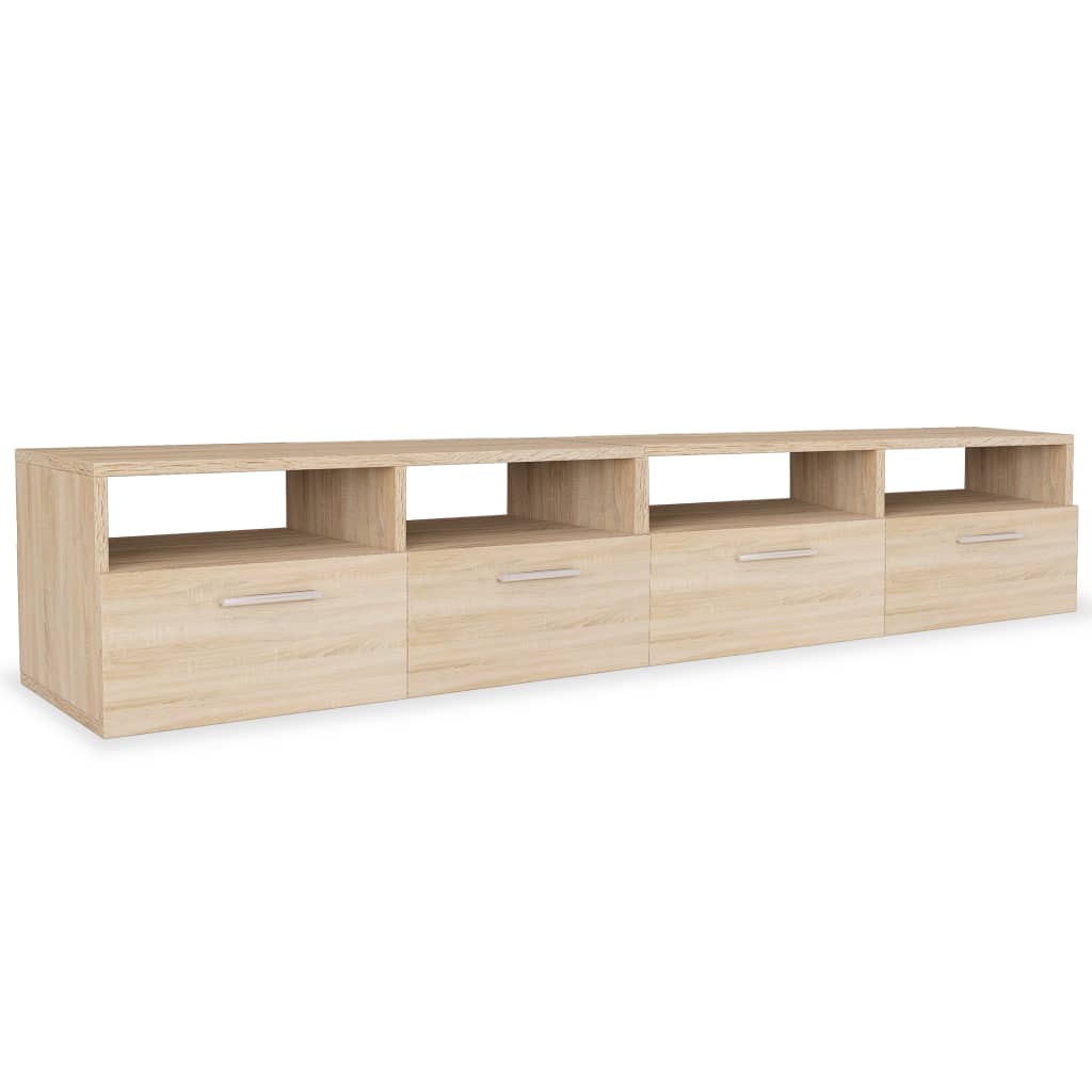vidaXL TV Stand TV Console Sideboard TV Unit Media Unit 2 Pcs Engineered Wood-4