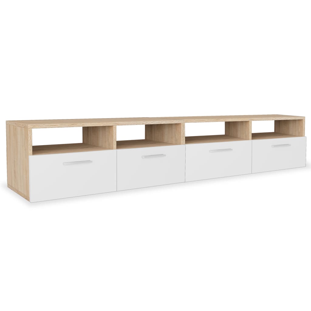 vidaXL TV Stand TV Console Sideboard TV Unit Media Unit 2 Pcs Engineered Wood-0