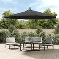 vidaXL Cantilever Umbrella Parasol with Solar LEDs Patio Umbrella Sunshade-5