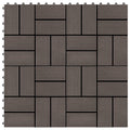 vidaXL 11 pcs Decking Tiles WPC 11.8"x11.8" 1 sqm Dark Brown