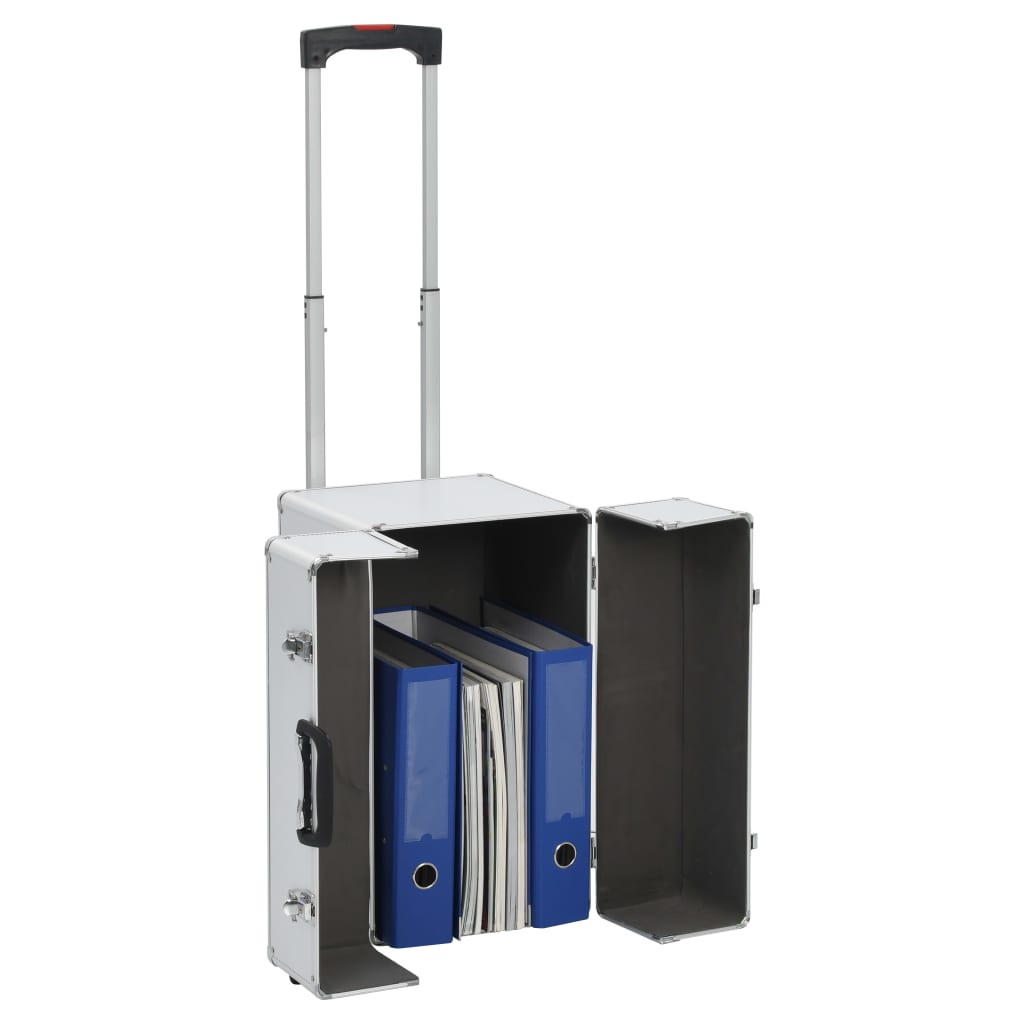 vidaXL Pilot Trolley 18.5"x15.4"x10.6" Silver Aluminum
