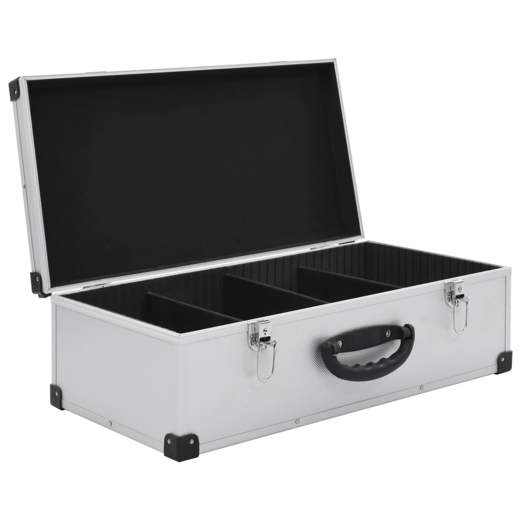 vidaXL CD Case Aluminum ABS Storage Organizer for 40/60/80 CDs Black/Silver