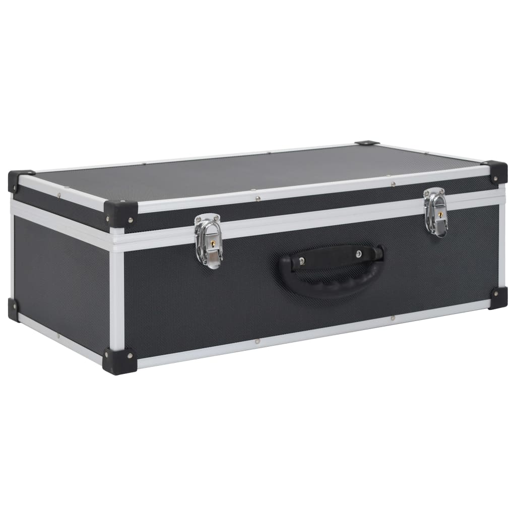 vidaXL CD Case Aluminum ABS Storage Organizer for 40/60/80 CDs Black/Silver
