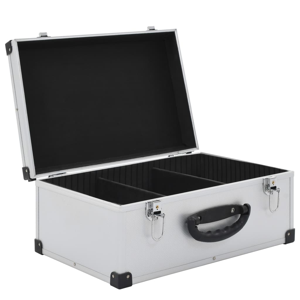 vidaXL CD Case Aluminum ABS Storage Organizer for 40/60/80 CDs Black/Silver