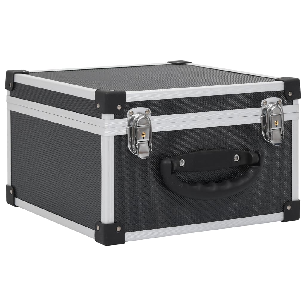 vidaXL CD Case Aluminum ABS Storage Organizer for 40/60/80 CDs Black/Silver