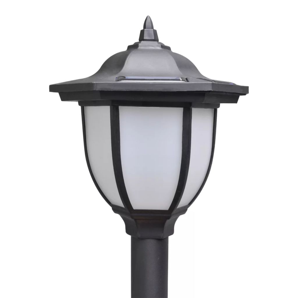 vidaXL 2/4x Chain Fence with Solar Lights Two LED Lamps Two Poles Outdoor Patio-1