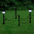 vidaXL 2/4x Chain Fence with Solar Lights Two LED Lamps Two Poles Outdoor Patio-5