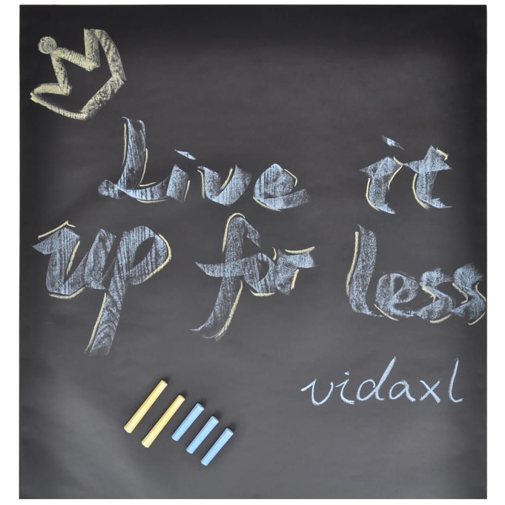 vidaXL Wall Sticker Blackboard Self Adhesive Chalkboard 2 Rolls with Chalks