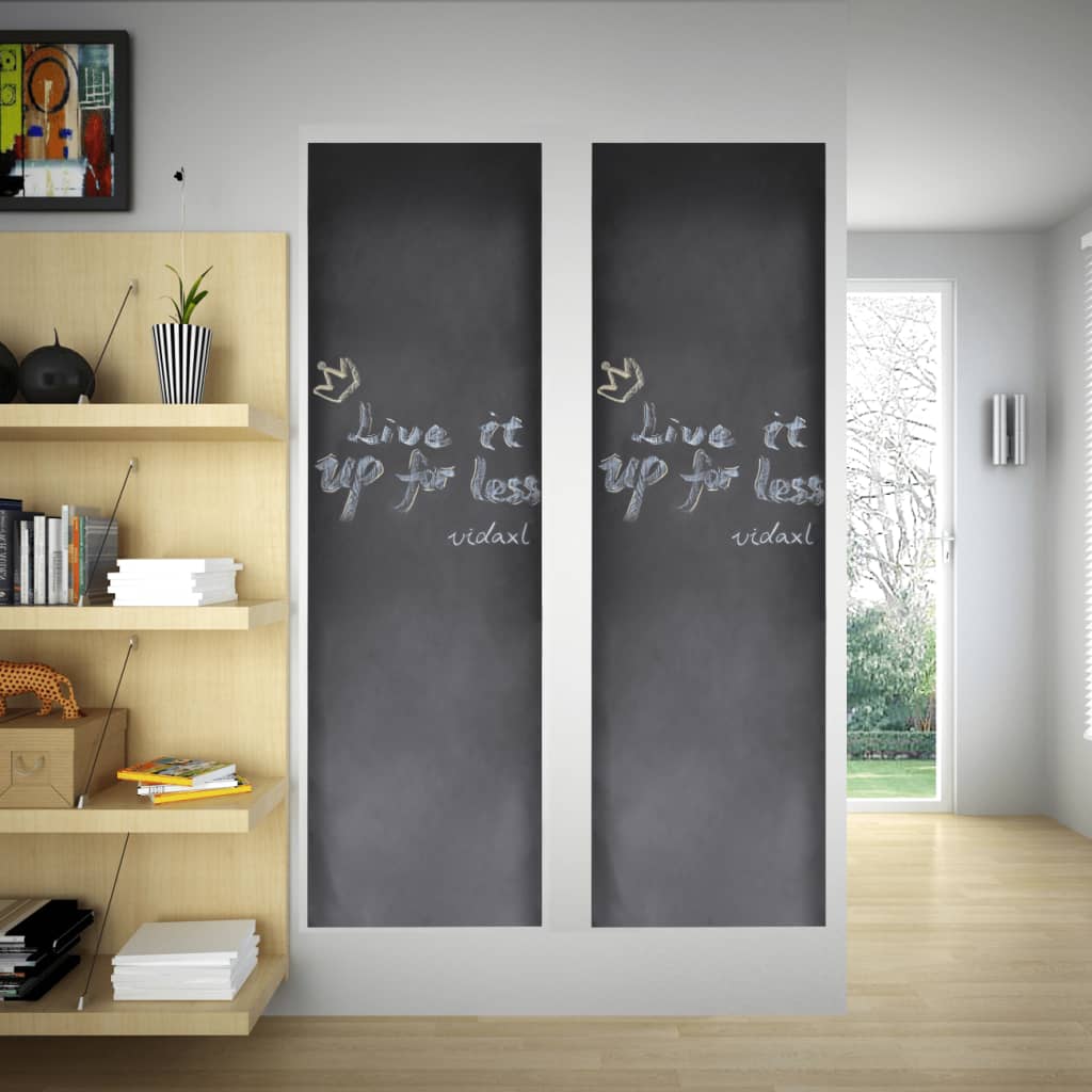 vidaXL Wall Sticker Blackboard Self Adhesive Chalkboard 2 Rolls with Chalks