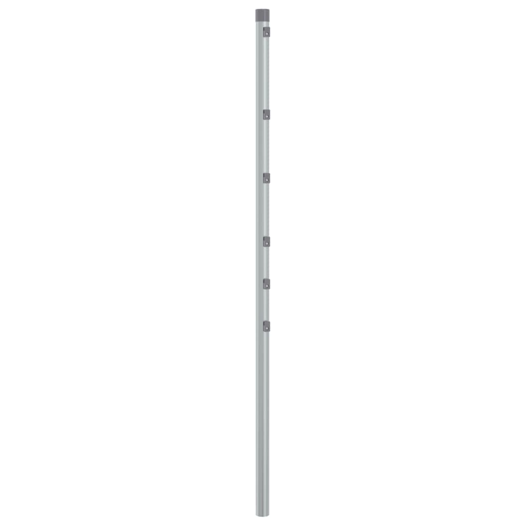 vidaXL Fence Posts 15 pcs Silver 47.2" Galvanized Steel-1
