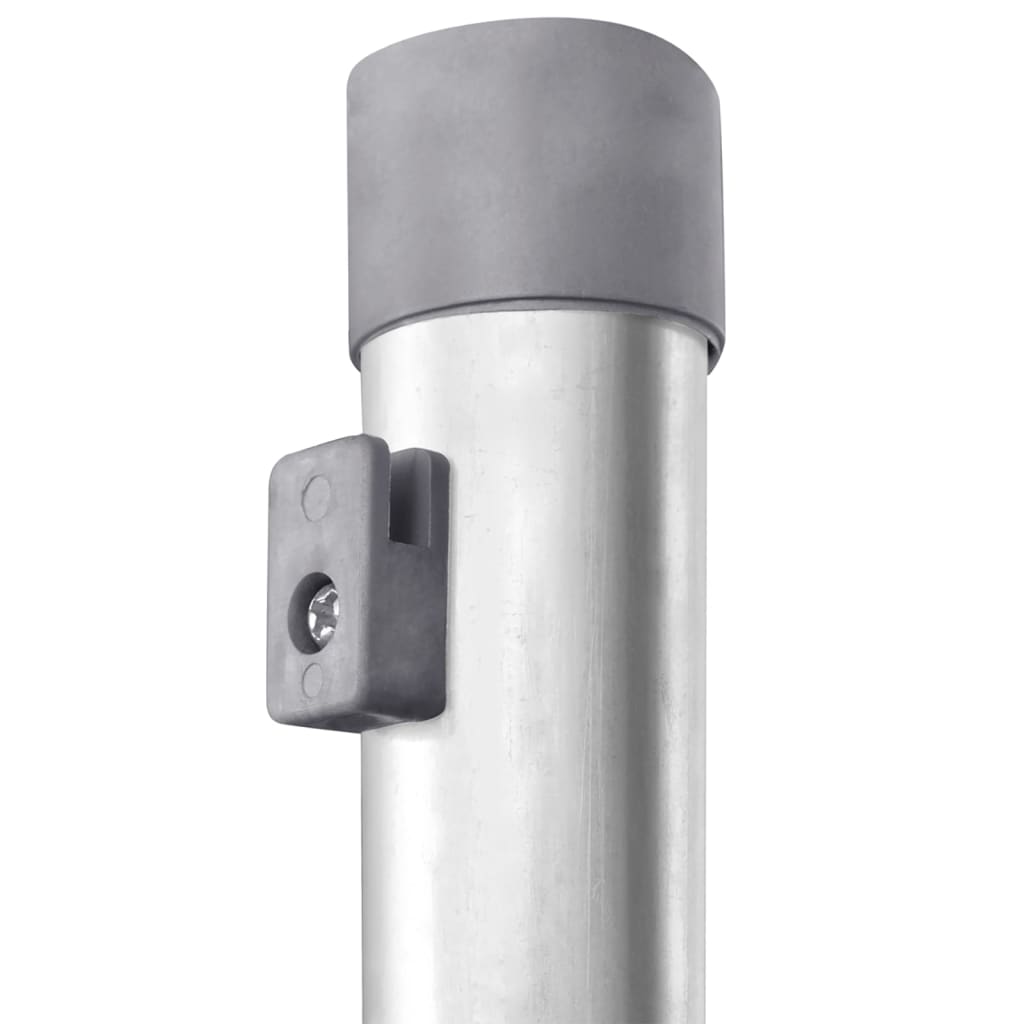 vidaXL Fence Posts 15 pcs Silver 47.2" Galvanized Steel-2