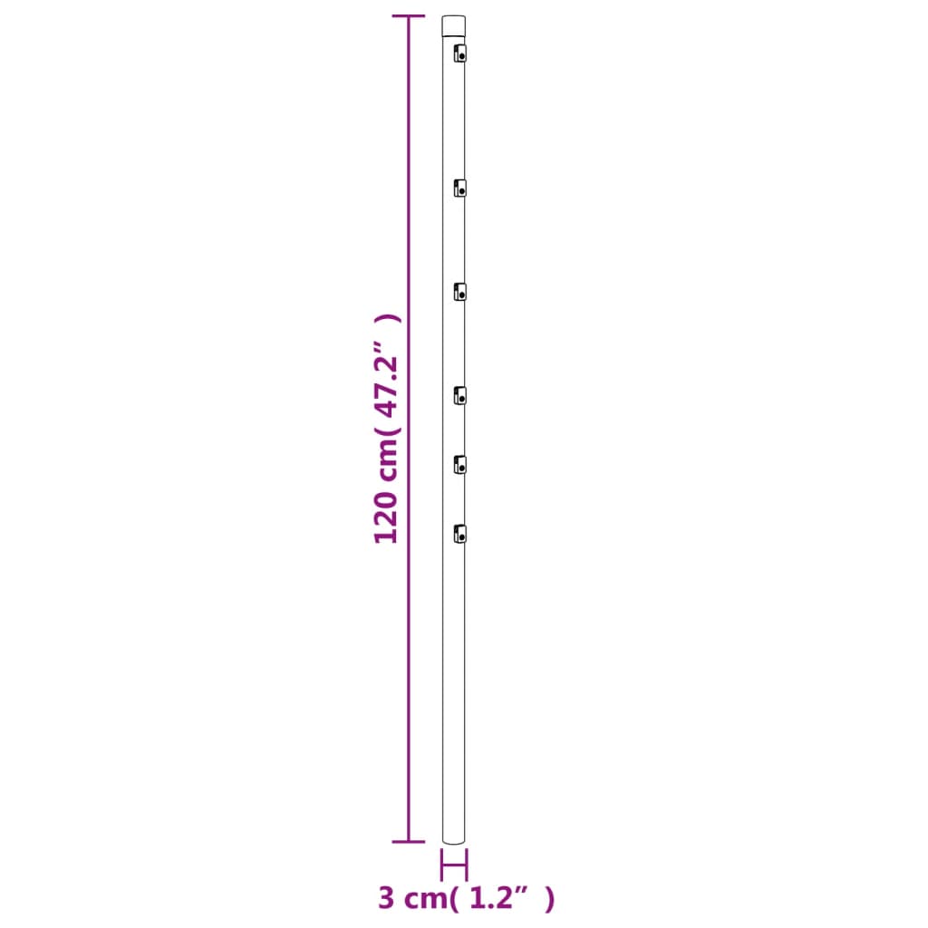 vidaXL Fence Posts 15 pcs Silver 47.2" Galvanized Steel-3