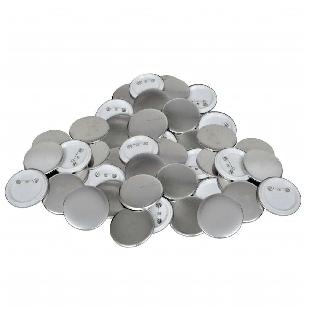 vidaXL Pinback Buttons Pin Badges Button Parts Supplies Metal Front 1" Round