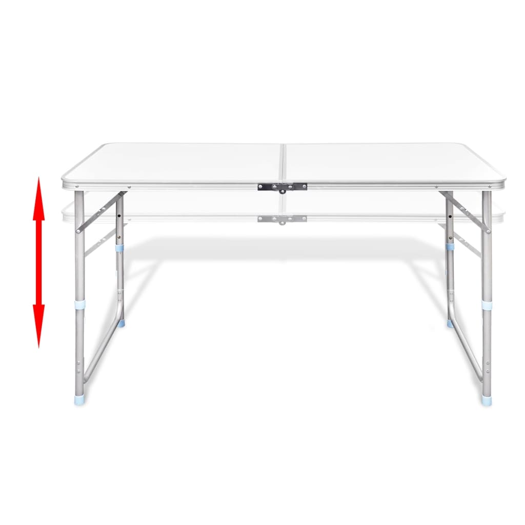 vidaXL Foldable Camping Table Height Adjustable Aluminum 47.2"x23.6"