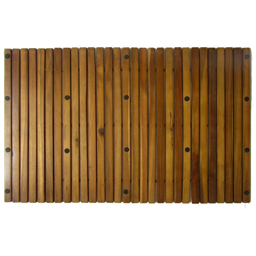vidaXL Bathmat with Rubber Backing Bath Runner Bathroom Mat Acacia Hardwood
