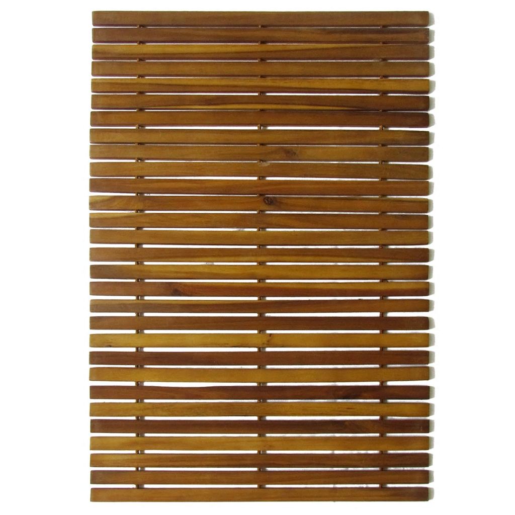 vidaXL Bathmat with Rubber Backing Bath Runner Bathroom Mat Acacia Hardwood