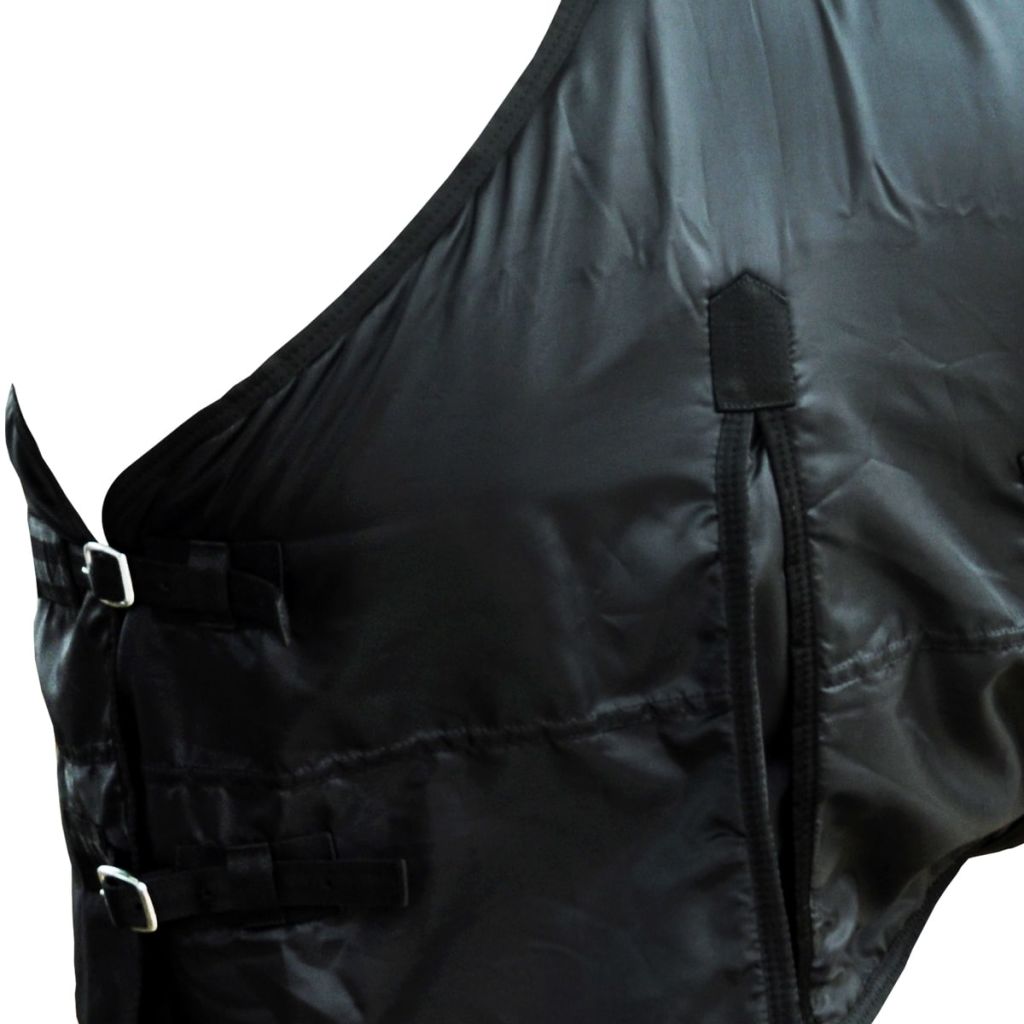 vidaXL Horse Blanket Sheet Fleece Rug Double Layers with Surcingles Black