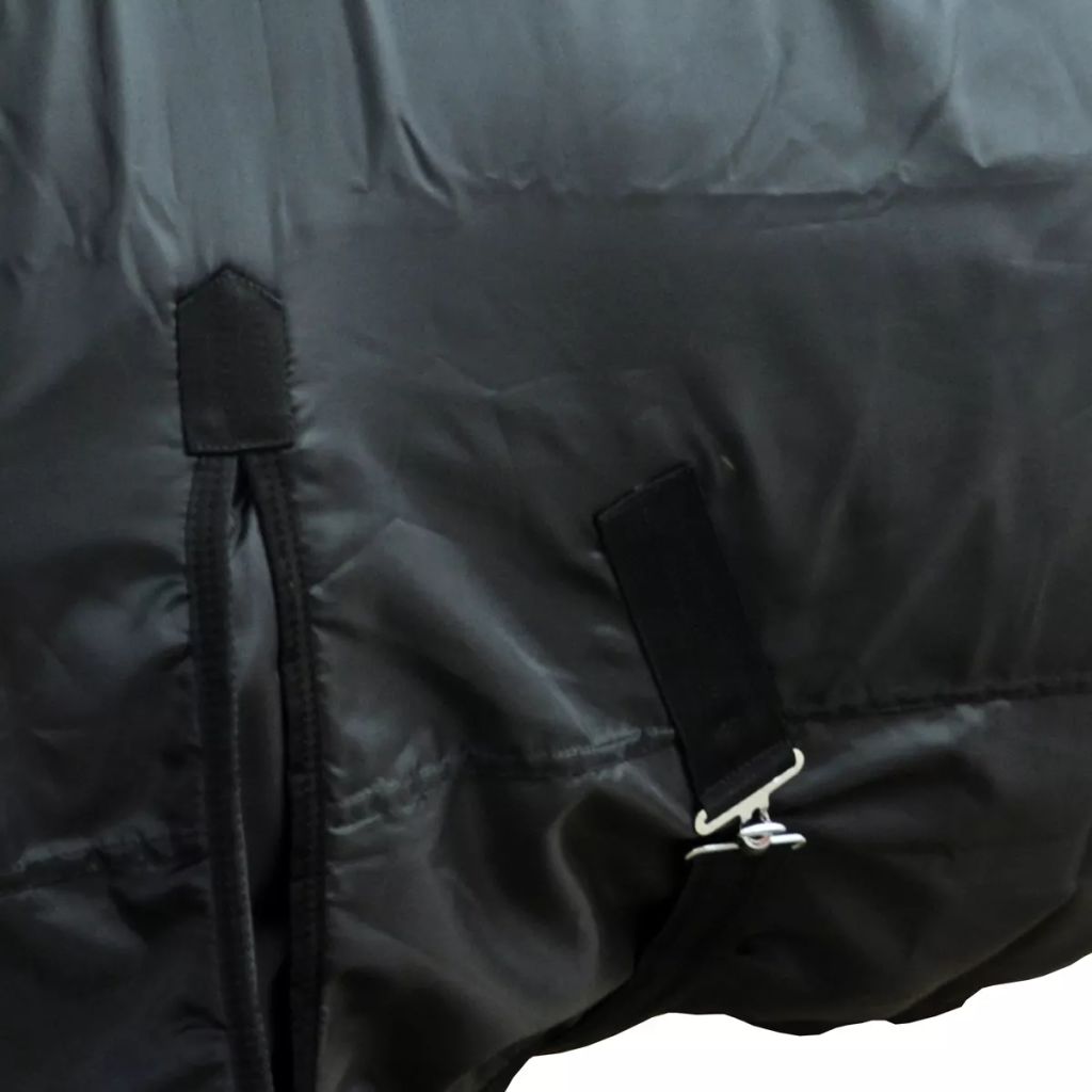 vidaXL Horse Blanket Sheet Fleece Rug Double Layers with Surcingles Black