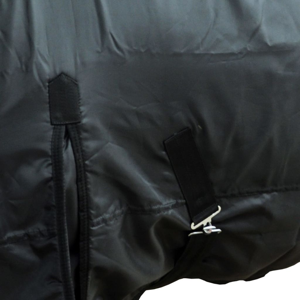 vidaXL Horse Blanket Sheet Fleece Rug Double Layers with Surcingles Black