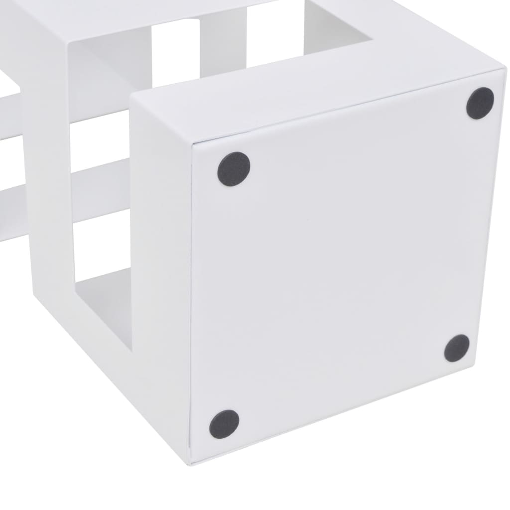 vidaXL White Square Umbrella Stand Storage Holder Walking Stick Steel 19.1"-1