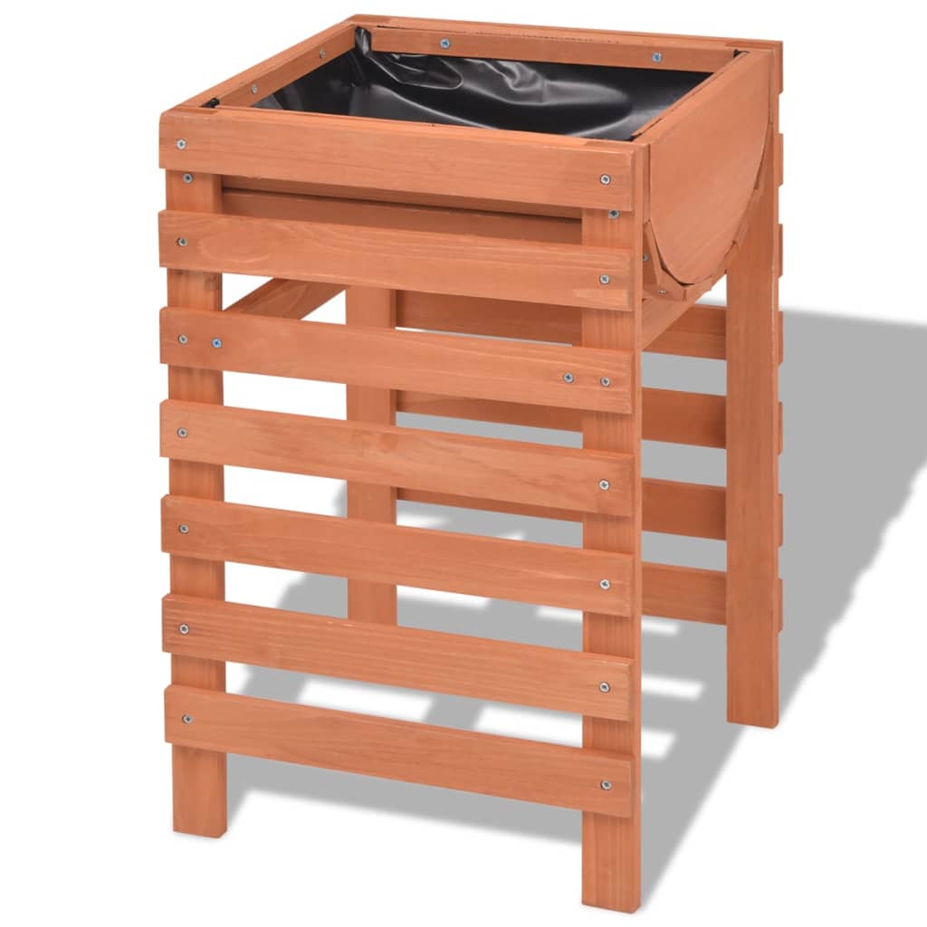 vidaXL Planter Raised Flower Bed with Lining Patio Plant Box Solid Fir Wood