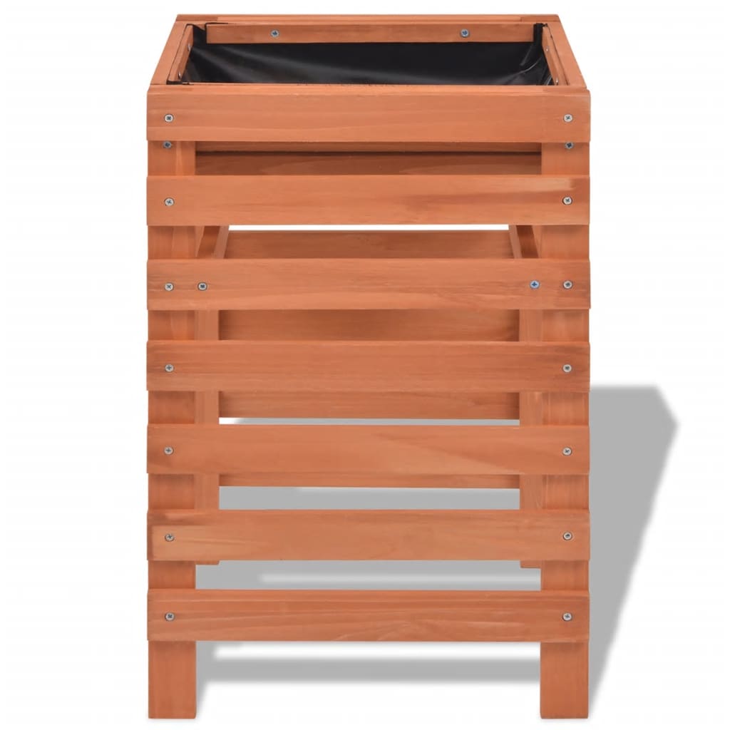 vidaXL Planter Raised Flower Bed with Lining Patio Plant Box Solid Fir Wood