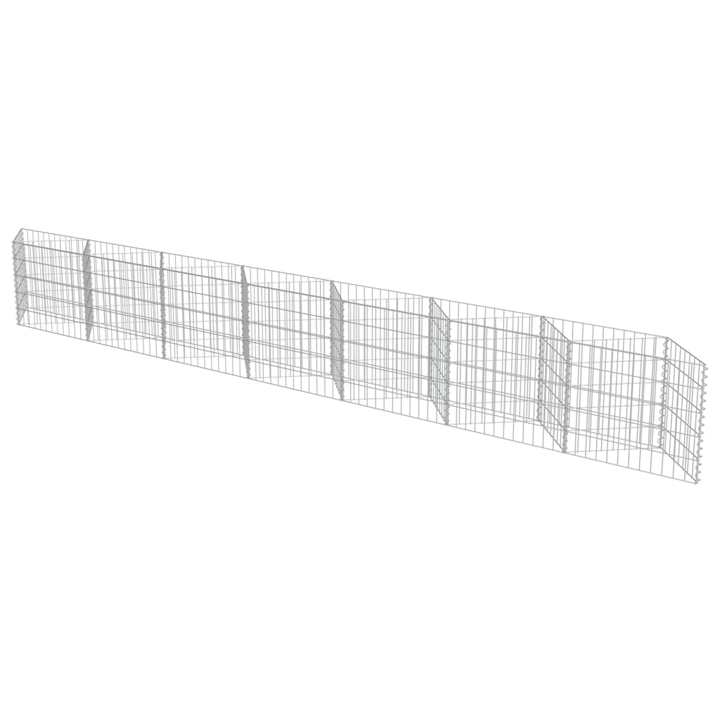 vidaXL Gabion Wall Outdoor Gabion Basket Post Rock-stone Wall Galvanized Steel
