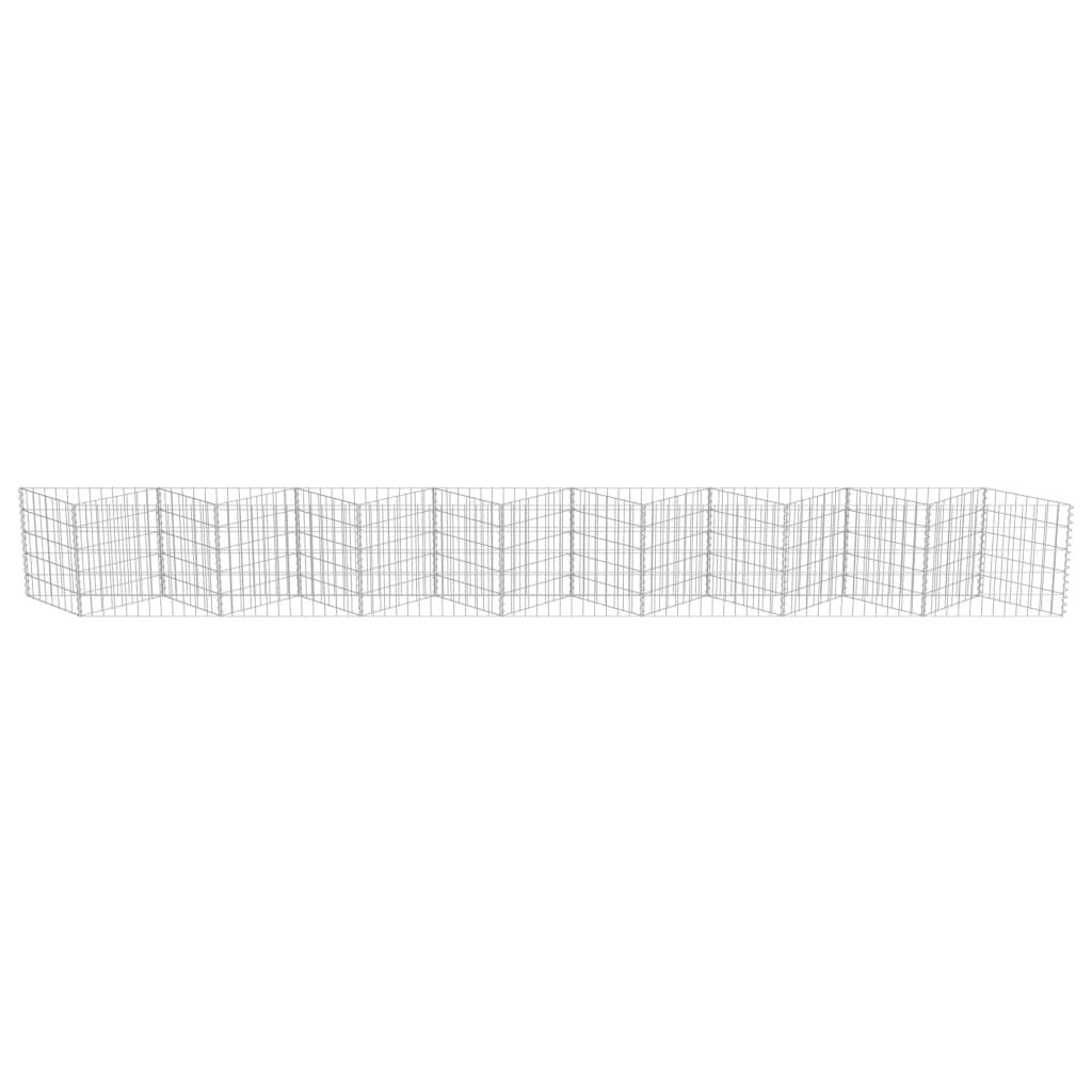 vidaXL Gabion Wall Outdoor Gabion Basket Post Rock-stone Wall Galvanized Steel