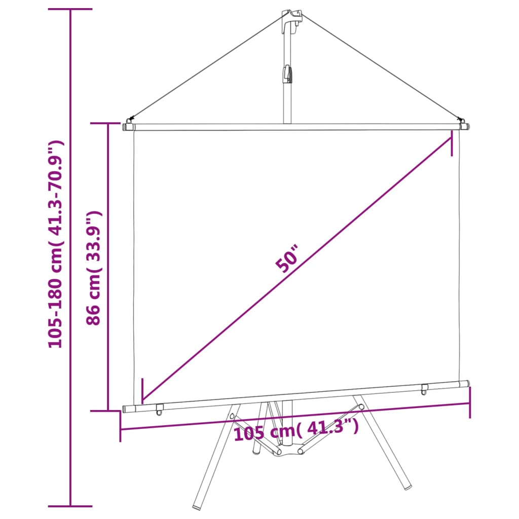 vidaXL projection screen Home Theater Screen Pull-down Projector Screen 4:3-4