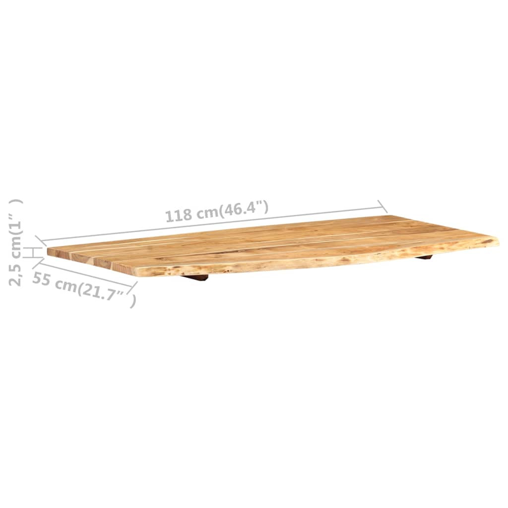 vidaXL Bath Counter Top Wooden Vanity Top with Live Edges Solid Wood Acacia