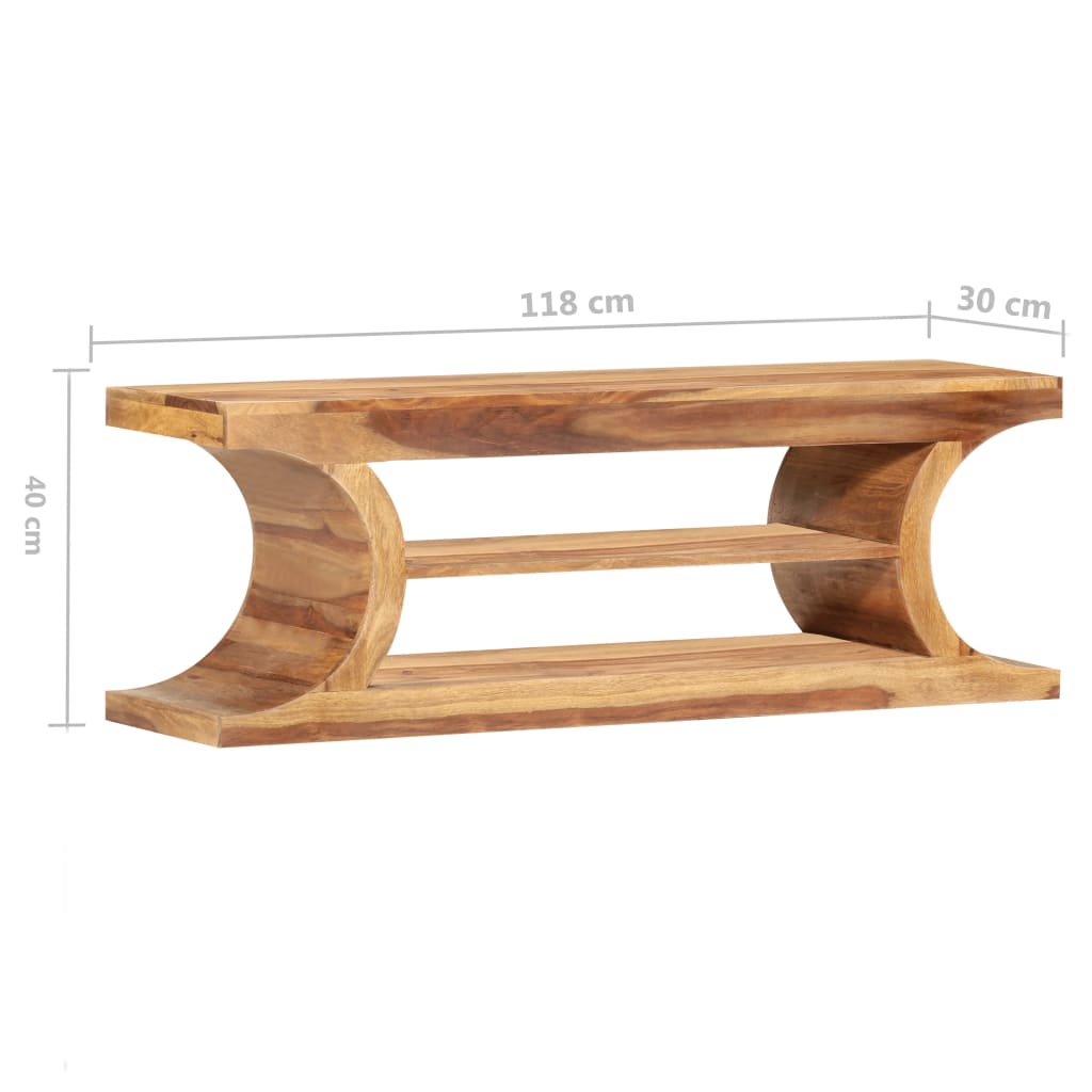 vidaXL TV Stand 46.5"x11.8"x15.7" Solid Wood Sheesham