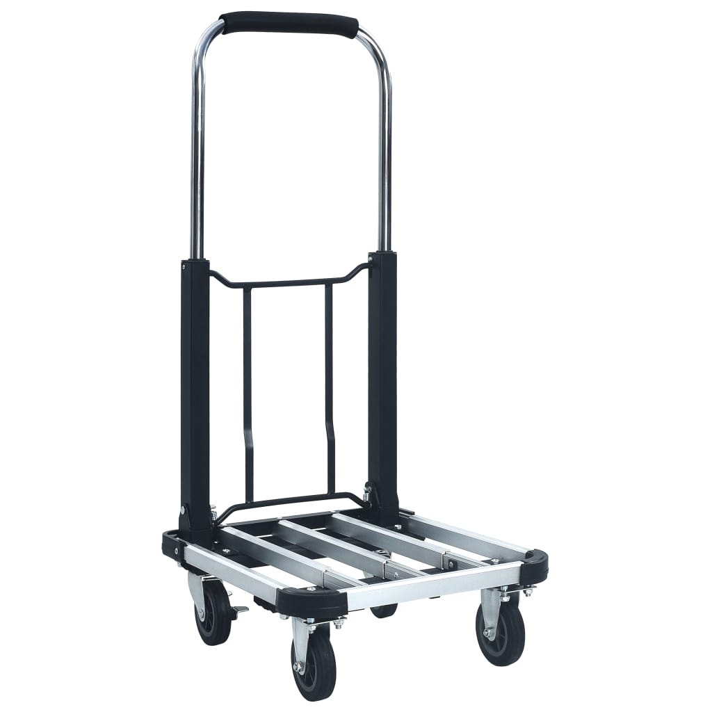 vidaXL Foldable Transport Trolley 330.7 lb Aluminum Silver-0