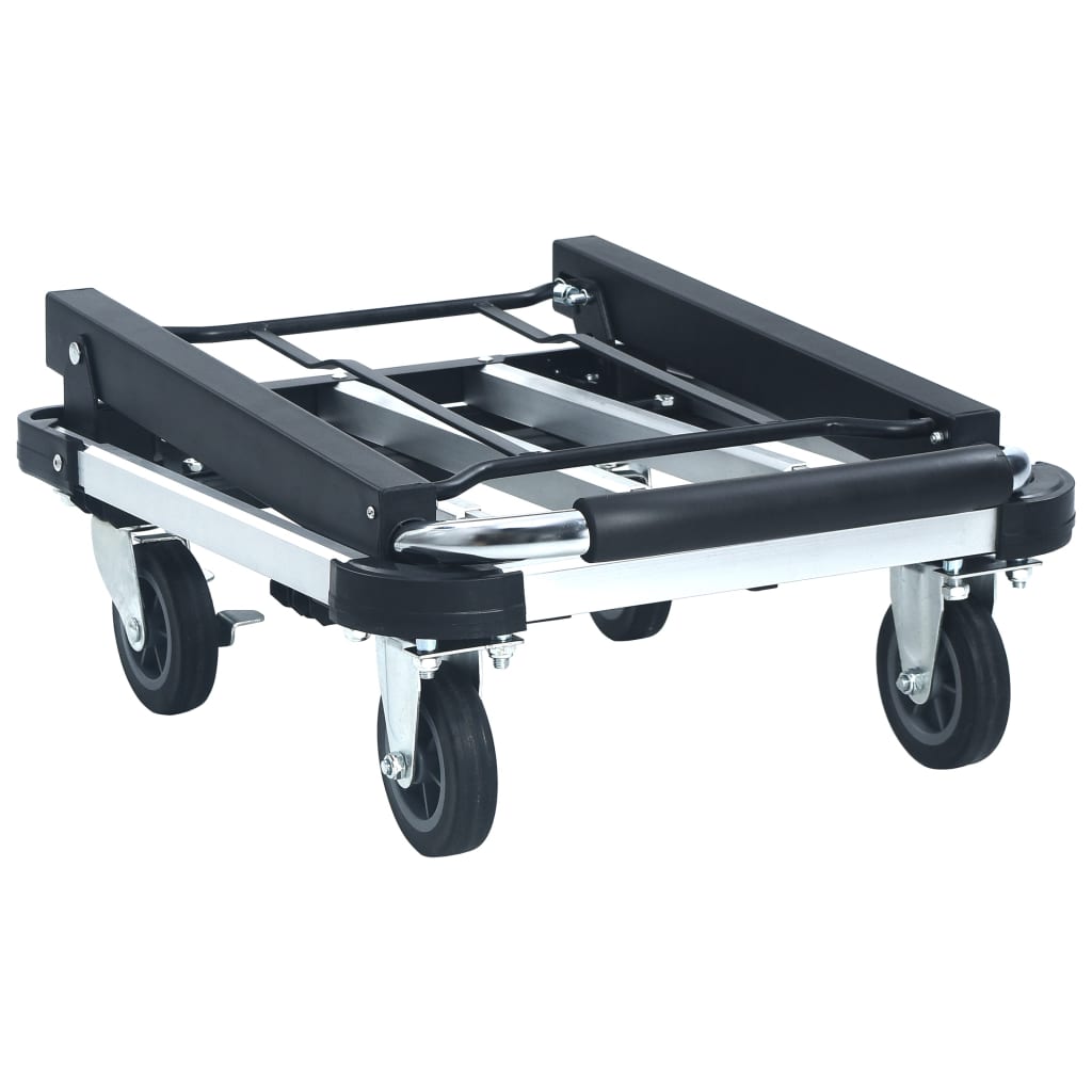 vidaXL Foldable Transport Trolley 330.7 lb Aluminum Silver-1