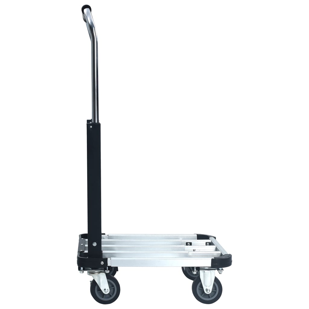 vidaXL Foldable Transport Trolley 330.7 lb Aluminum Silver-3