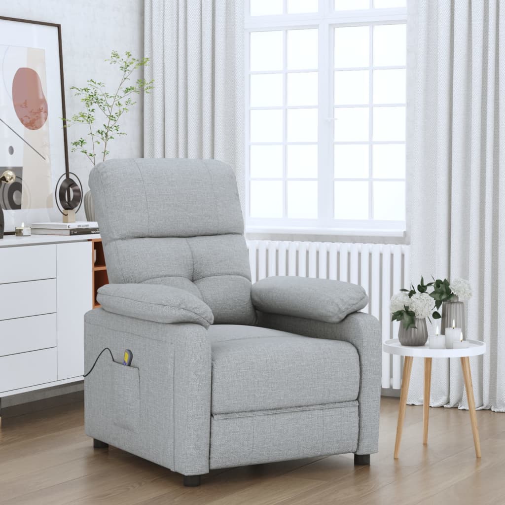 vidaXL Massage Chair Leisure Adjustable Chair for Home Theater Cinema Fabric