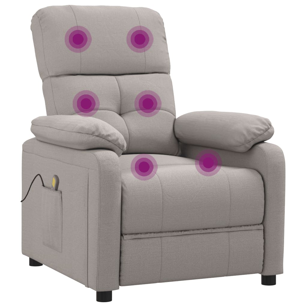 vidaXL Massage Chair Leisure Adjustable Chair for Home Theater Cinema Fabric