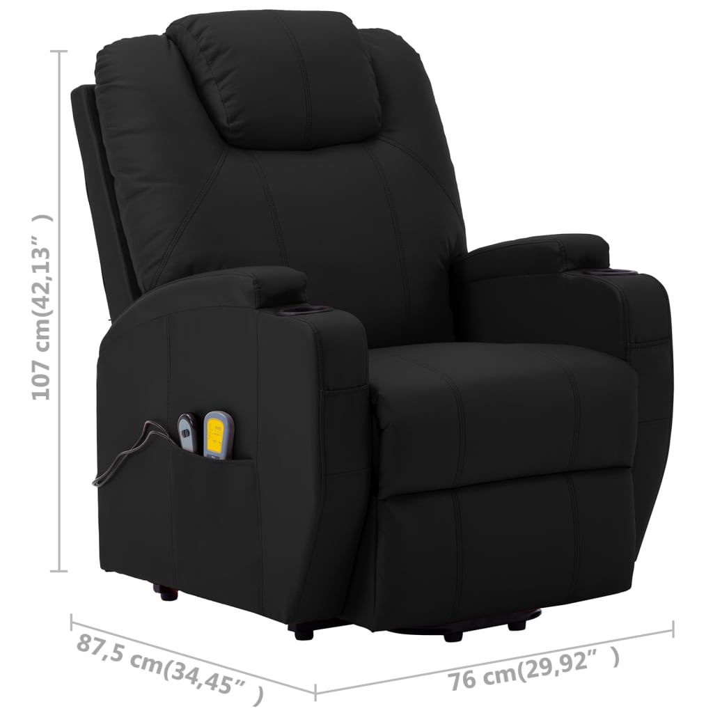 vidaXL Power Lift Recliner Electric Lift Chair for Home Theater Faux Leather-1