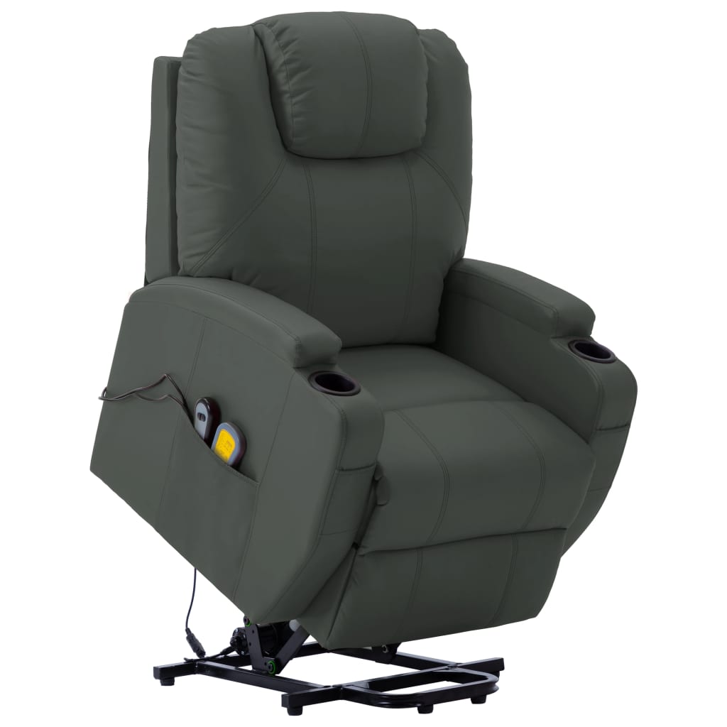vidaXL Power Lift Recliner Electric Lift Chair for Home Theater Faux Leather-0